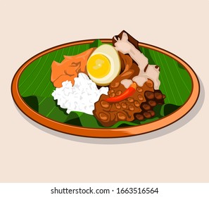 The Indonesian Traditional food called Gudeg