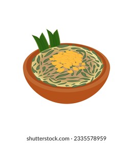 Indonesian Traditional Food Es Dawet Ayu Illustration Logo