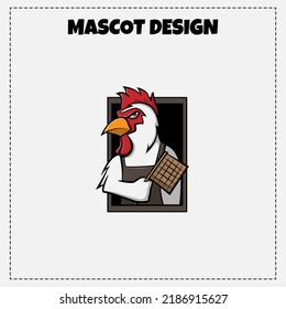 Indonesian Traditional Food Logo Vector Chicken Pecel Mascot Illustration Design