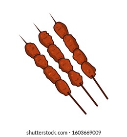 Indonesian traditional food Vector. Sate Food illustration