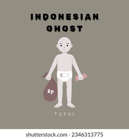 indonesian traditional ghost vector flat illustration