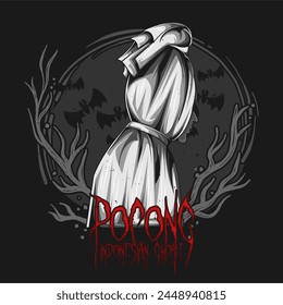 indonesian traditional ghost vector  illustration. the local Indonesian ghosts