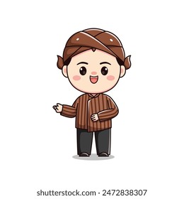 Disfraz de niño tradicional indonesio Java Blangkon