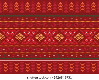 Indonesian Traditional Kain Ulos Batak Toba Pattern Vector