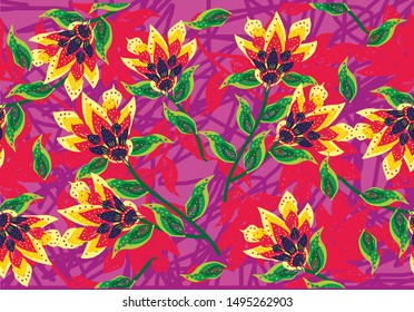 Indonesian traditional motifs with a touch of contemporary colors special colors for a nice background