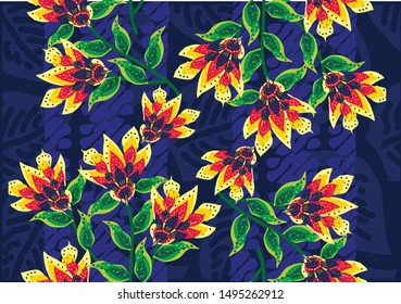 Indonesian traditional motifs with a touch of contemporary colors special colors for a nice background