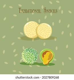 Indonesian Traditional Snacks Vector Illustration