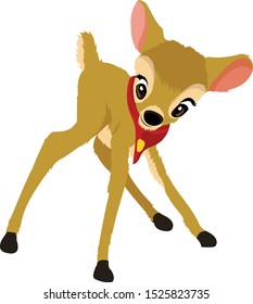 indonesian unique animal children deer sambar using vector style