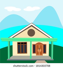 Indonesian Village-style House Vector, Simple And Small