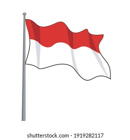 indonesian waving flag vector design