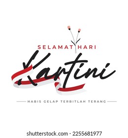 Indonesian woman heroes Kartini day banner design template