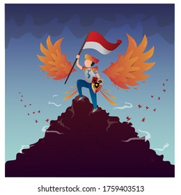 Indonesian young generation vector illustration