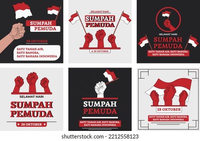 Indonesian Youth Oath Day Vector Illustration banner design with fist (Youth Oath Day Vector Illustration)