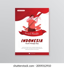 Indonesian Youth Pledge Day Or Hari Sumpah Pemuda On Poster Template