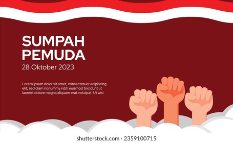 Indonesian Youth Pledge Day, Hari Sumpah Pemuda, Background vector illustration.