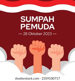 Indonesian Youth Pledge Day, Hari Sumpah Pemuda, Vector illustration.