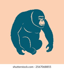 Indonesians Orangutan logo vector illustration