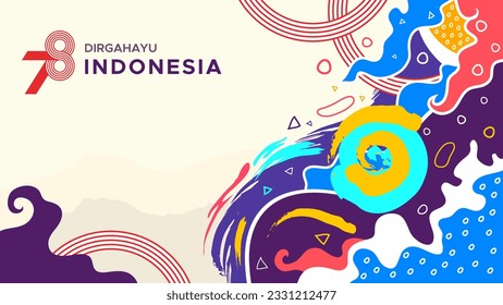 Indonesia's 78th independence day design. 17th august. happy indonesia. indonesia independence day celebration banner design template. national celebration. august 17th banner