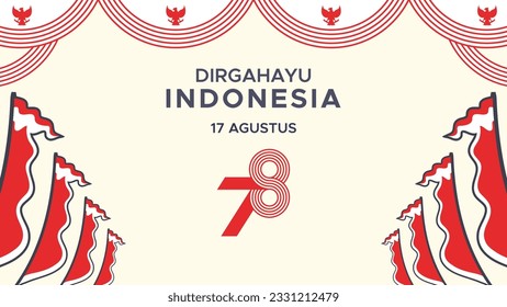 Indonesia's 78th independence day design. 17th august. happy indonesia. indonesia independence day celebration banner design template. national celebration. august 17th banner