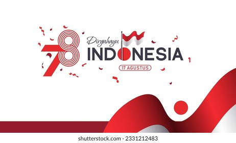 Indonesia's 78th independence day design. 17th august. happy indonesia. indonesia independence day celebration banner design template. national celebration. august 17th banner