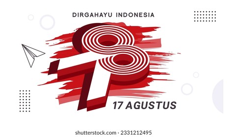 Indonesia's 78th independence day design. 17th august. happy indonesia. indonesia independence day celebration banner design template. national celebration. august 17th banner