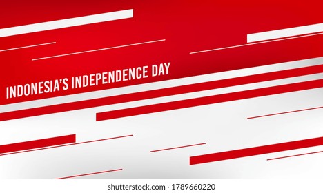 Vector de fondo del día de la independencia de Indonesia. Resumen del vector de fondo rojo y blanco
