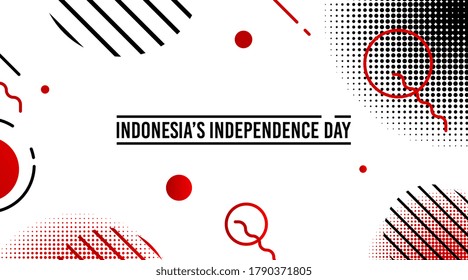 Vector de fondo del día de la independencia de Indonesia. Resumen del vector de fondo rojo y blanco