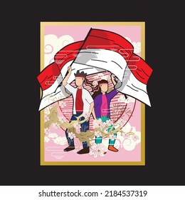 Indonesia's Independence Day illustration theme for background