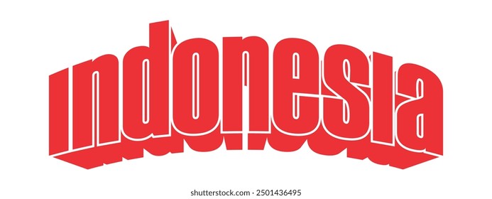 Indonesia's Independence Day Text Effect, editable red text isolated on white background