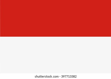 Indonesia's official flag  red white, stylish vector illustration
