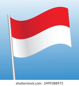 Indonesia's Waving Flag Art Vector