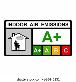 Indoor Air Emissions Vector Design Isolated On White Background 