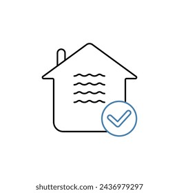 indoor air quality concept line icon. Simple element illustration. indoor air quality concept outline symbol design.