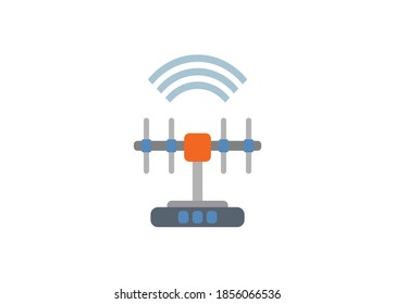 Antena interior. Ilustración plana simple