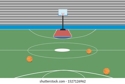 indoor basketball court in the hall