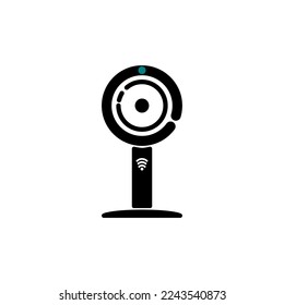 Símbolo vector del icono CCTV de la cámara interior. Cámara web.