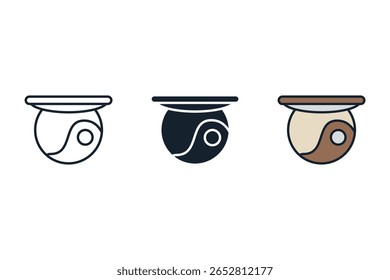 indoor camera icons isolated on White Background. Flat style design