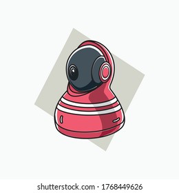 indoor CCTV icon - pink color - icon, symbol, cartoon logo for security system