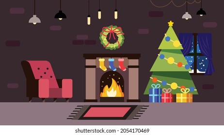 Indoor christmas - Illustration Christmas