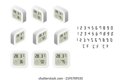 Indoor Climate Monitoring Equipment With Humidity Measurement Vector Illustration