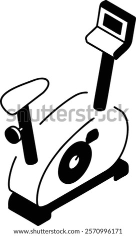 indoor cycling isometric vector icon, Healthy lifestyle symbol, Body Exercising Sign,Circuit training equipment illustration, exercycle concept