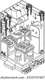 indoor decoration line art black and white christmas