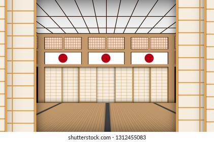 Indoor Of Dojo Room In Japan