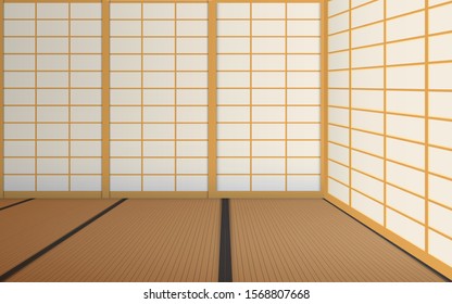 Indoor Dojo Room In Japan