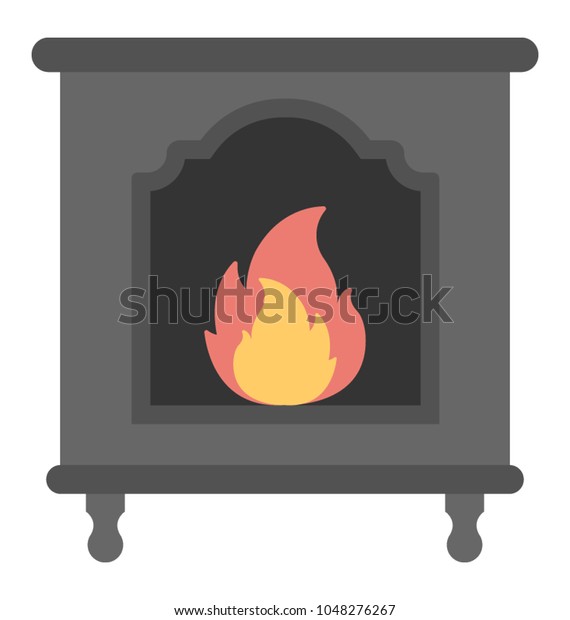 Indoor Electric Heating Stove Fireplace Stock Vector Royalty Free