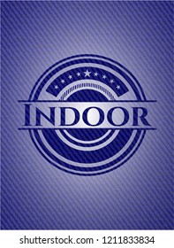 Indoor emblem with jean background