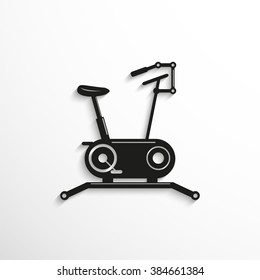 Indoor exercise bike. Symbol. Vector icon.