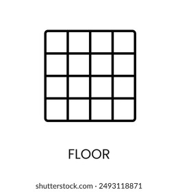 Indoor floor line vector icon with editable stroke.