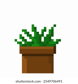 indoor flowers in pixel art
