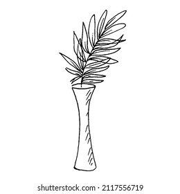 Indoor flowers , potted plants , planters .Black and white illustration ,doodles ,abstraction,vector ,coloring book for children and adults.